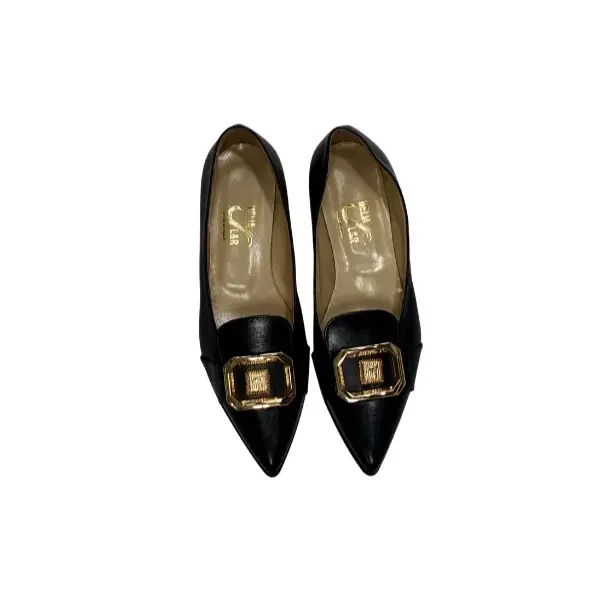 MELIA Black Leather Flat